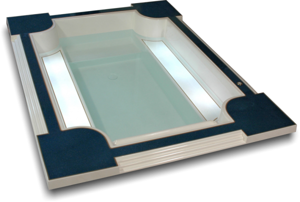 Lotus Built-in Whirlpool Bathtub with translucent areas